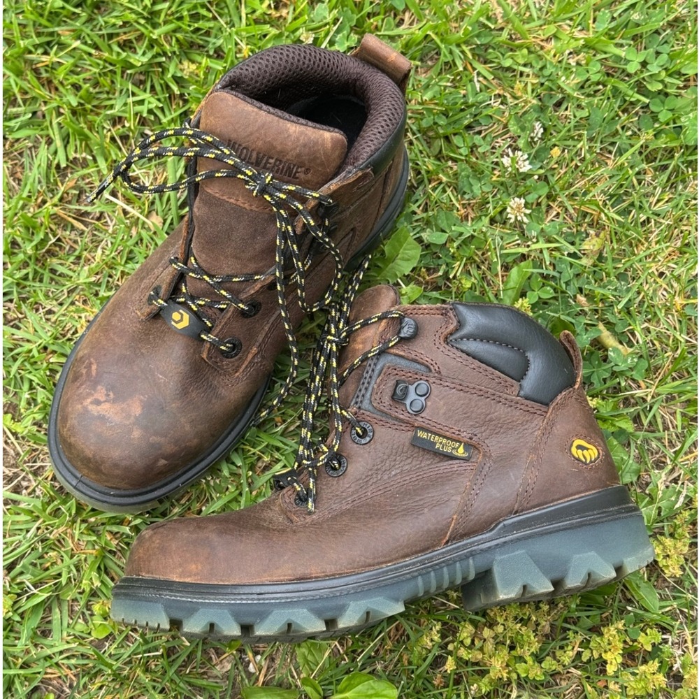 Wolverine W10871 Waterproof Plus Leather Work Boots Brown Mens 6.5‎ EH ASTM